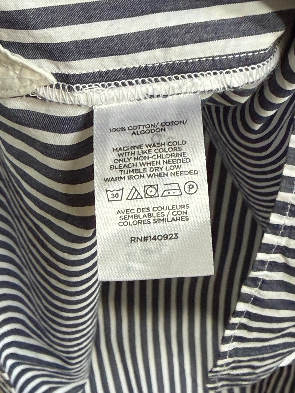Ann Taylor‎ LOFT Striped Colorblock Poplin Bishop Sleeve Blouse Preppy Coastal L - Picture 12 of 14